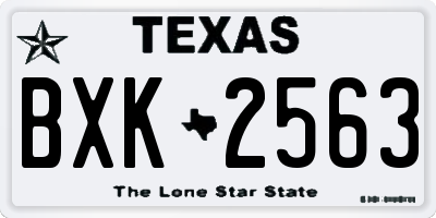 TX license plate BXK2563