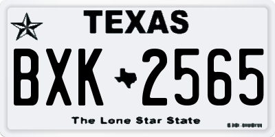 TX license plate BXK2565