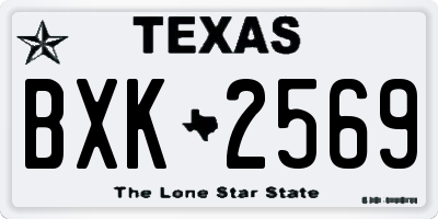 TX license plate BXK2569