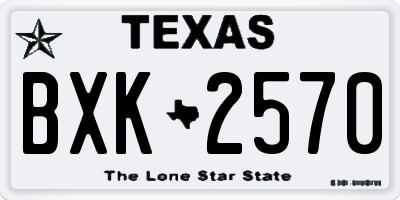 TX license plate BXK2570