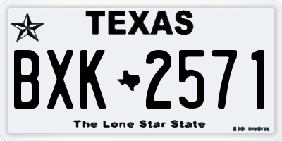 TX license plate BXK2571