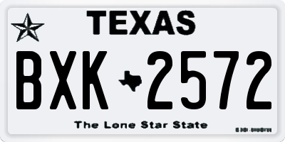 TX license plate BXK2572