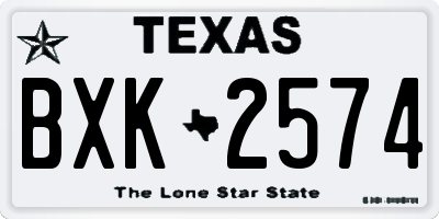 TX license plate BXK2574