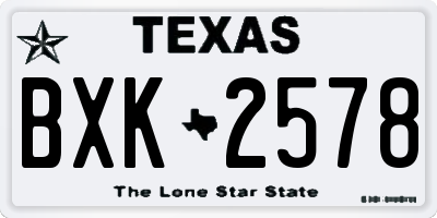TX license plate BXK2578