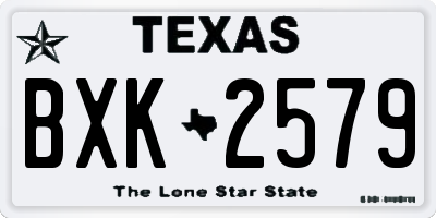 TX license plate BXK2579