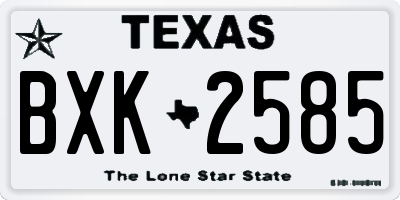TX license plate BXK2585