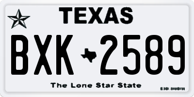 TX license plate BXK2589
