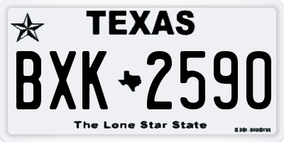 TX license plate BXK2590