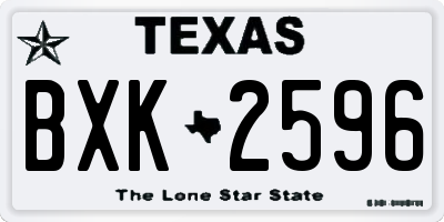 TX license plate BXK2596