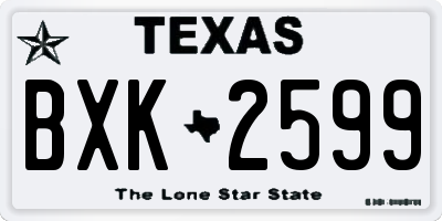 TX license plate BXK2599
