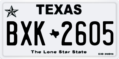 TX license plate BXK2605