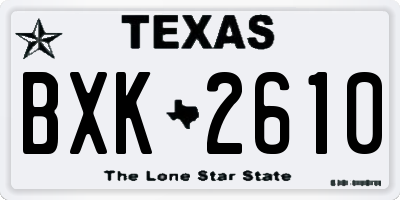 TX license plate BXK2610