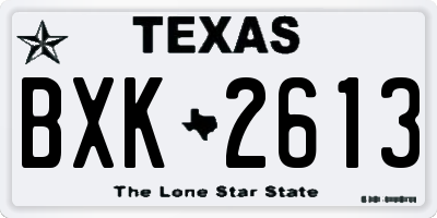TX license plate BXK2613