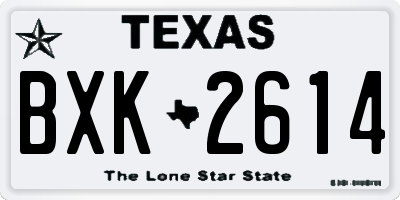 TX license plate BXK2614