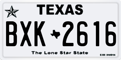 TX license plate BXK2616