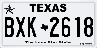 TX license plate BXK2618