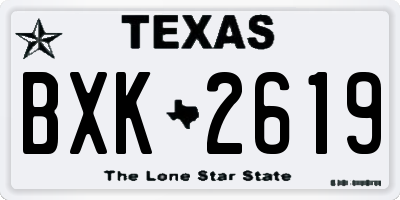TX license plate BXK2619