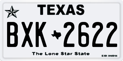 TX license plate BXK2622