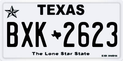 TX license plate BXK2623