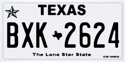 TX license plate BXK2624