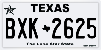 TX license plate BXK2625