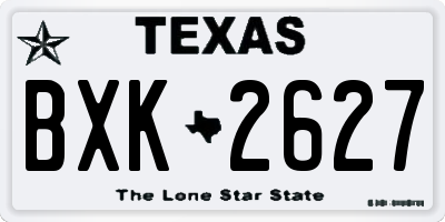 TX license plate BXK2627