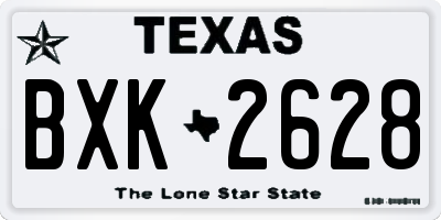 TX license plate BXK2628