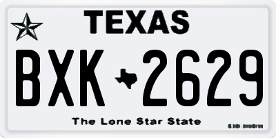 TX license plate BXK2629