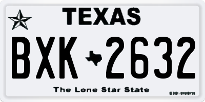 TX license plate BXK2632