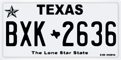 TX license plate BXK2636