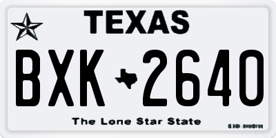 TX license plate BXK2640