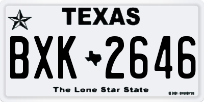 TX license plate BXK2646