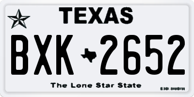 TX license plate BXK2652