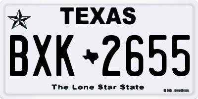 TX license plate BXK2655