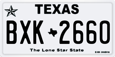 TX license plate BXK2660