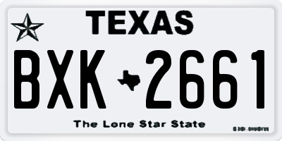 TX license plate BXK2661