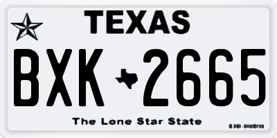 TX license plate BXK2665