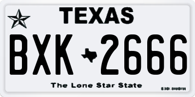 TX license plate BXK2666