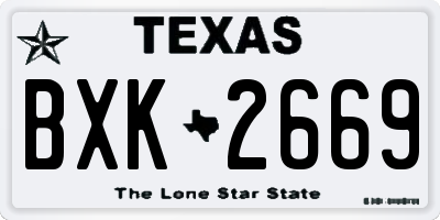 TX license plate BXK2669