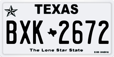 TX license plate BXK2672