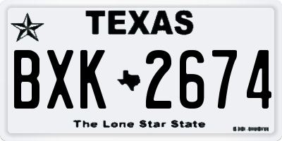 TX license plate BXK2674