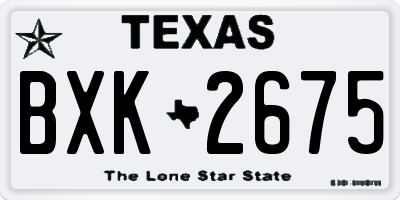 TX license plate BXK2675