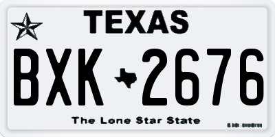 TX license plate BXK2676