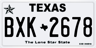 TX license plate BXK2678