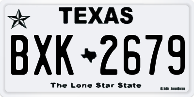 TX license plate BXK2679