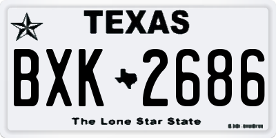 TX license plate BXK2686