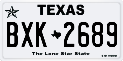 TX license plate BXK2689