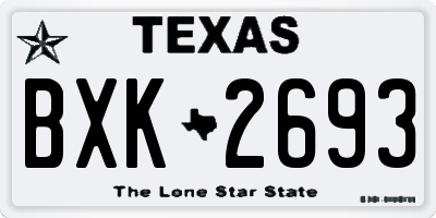 TX license plate BXK2693