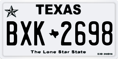 TX license plate BXK2698