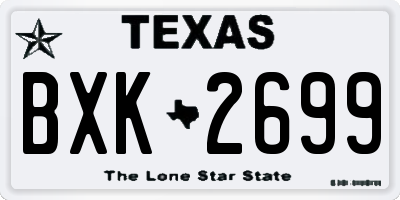TX license plate BXK2699